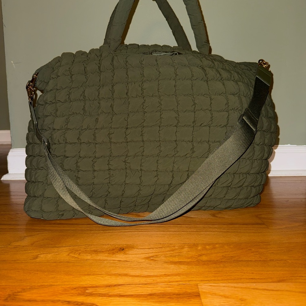a new day - target Olive Quilted Puffer tote Weekender Bag